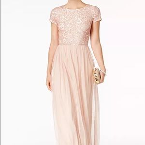 Adrianna Papell Cap Sleeve Sequin Gown